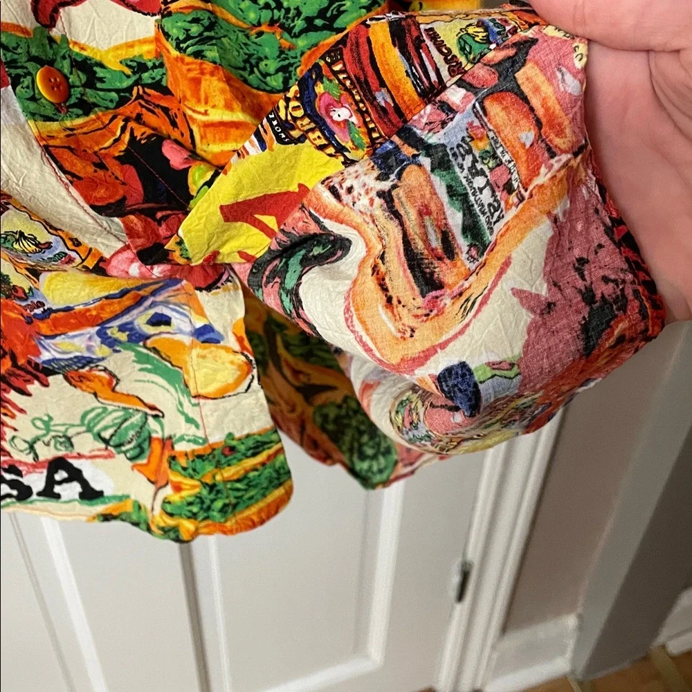 Jams World Food Art "Salsa" print rayon casual button-down shirt men’s size XXL - Picture 9 of 13